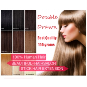 28 Colors 100S 16"-22" Stick tip hair 1g/s human hair extensions Double Drawn